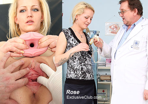 Blonde Rose Gyno Exam and Pussy Streching